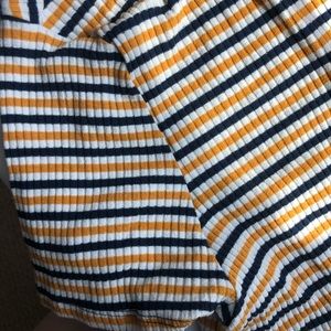 NoBo Women’s Cropped Tee; Yellow, Blue, White